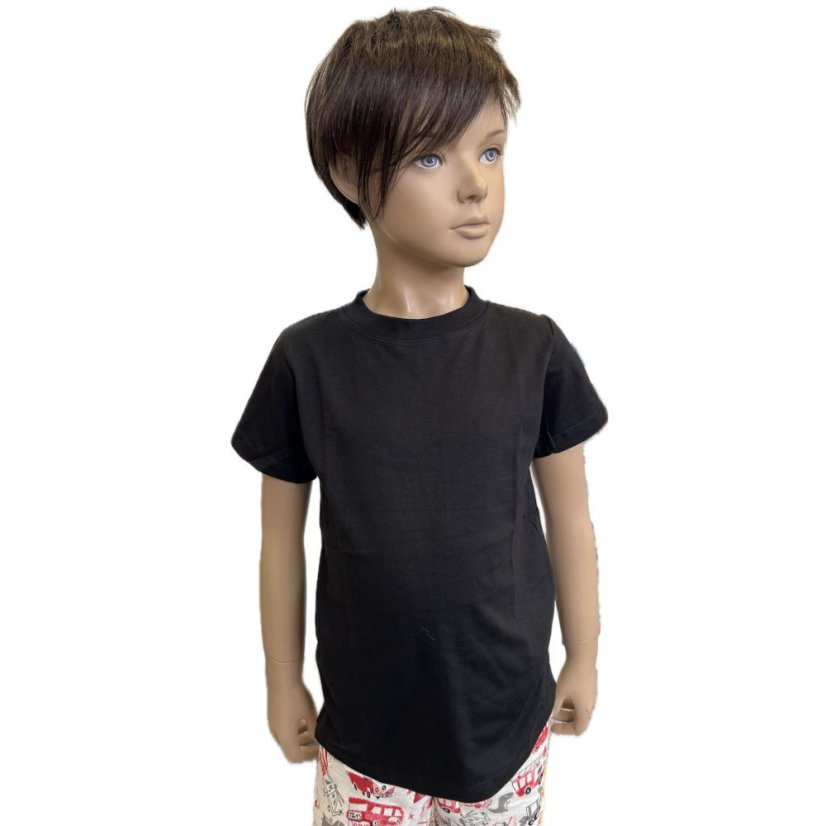 Tričko BLACK krátký rukáv S DRUKEM NA RAMÍNKU