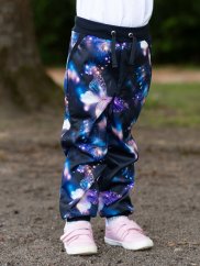 Dětské softshellové kalhoty THIN s fleecem, kouzelní motýlci