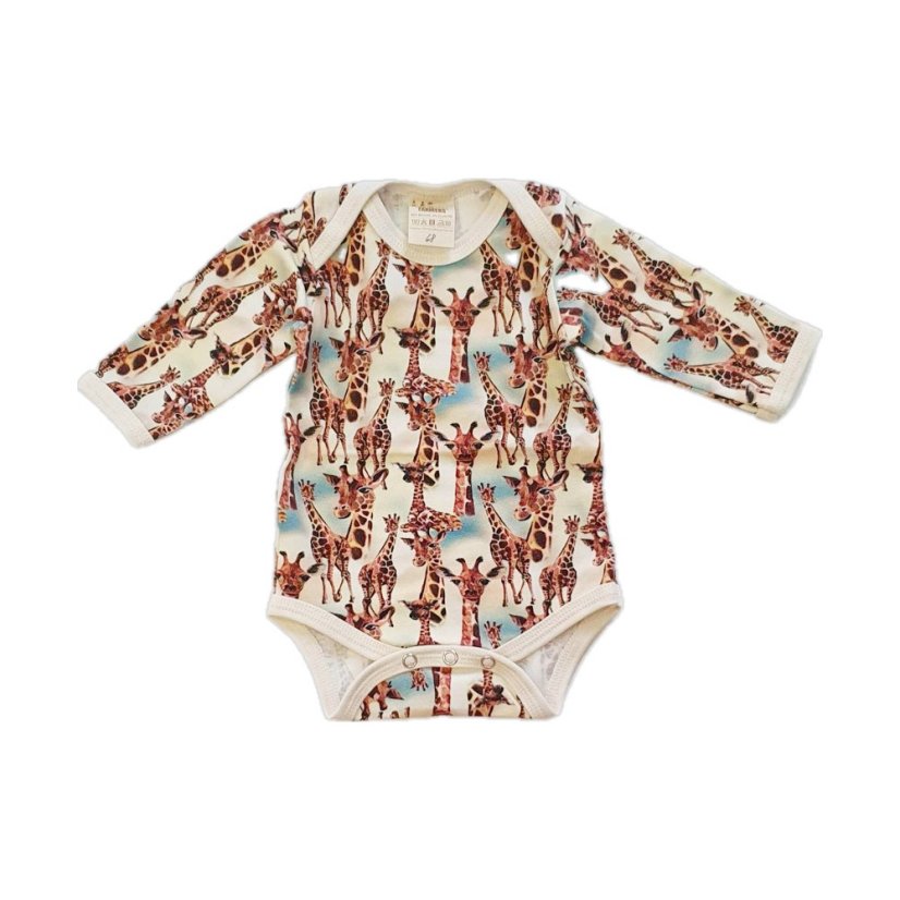 Dětské body, žirafky dlouhý rukáv