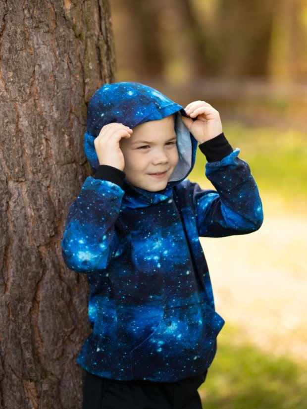 Detská mikina s kapucňou, vesmír