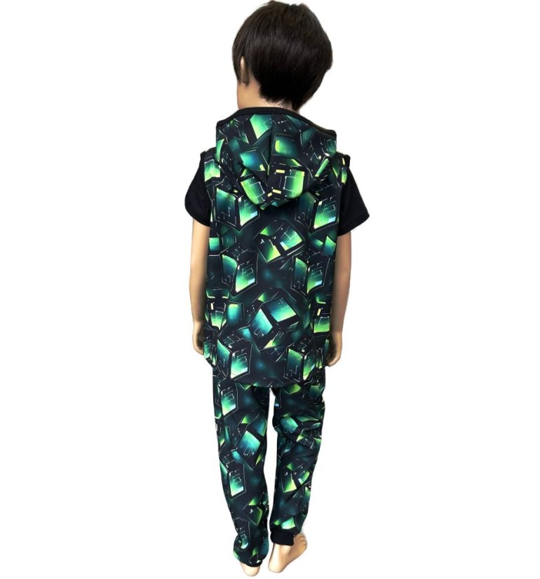 Dětská softshellová vesta s fleecem, herní dimenze