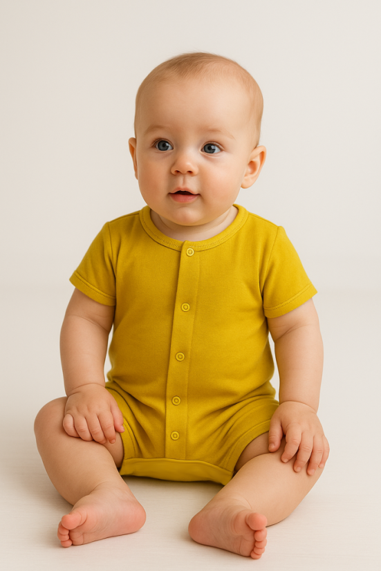 Detský letný bambusový overal s predným zapínáním