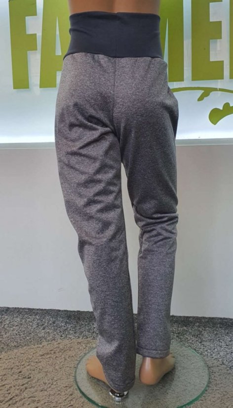 Dětské softshellové leginy s fleecem, tmavě šedý melír