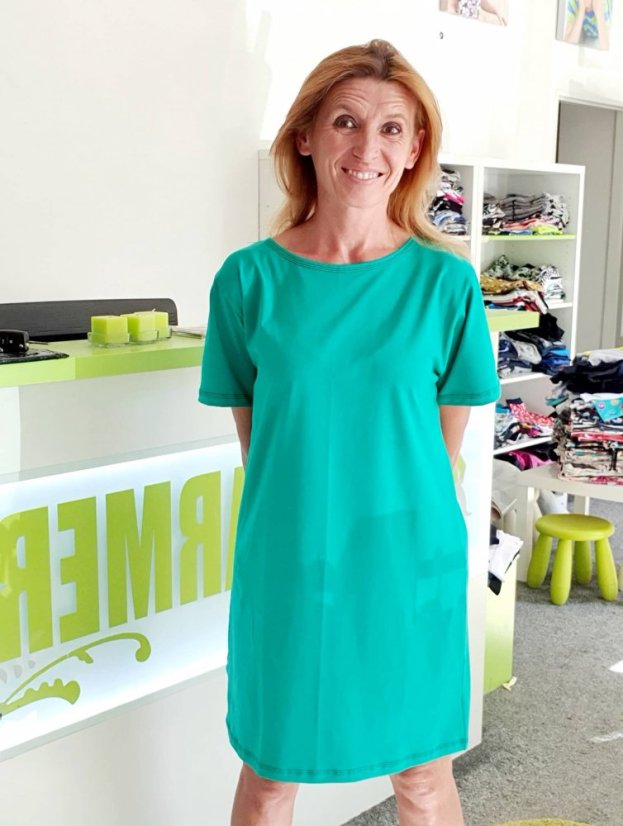 Dámské šaty OVERSIZE, zelený smaragd