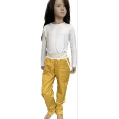 Dětské softshellové kalhoty s beránkem, medově žlutá