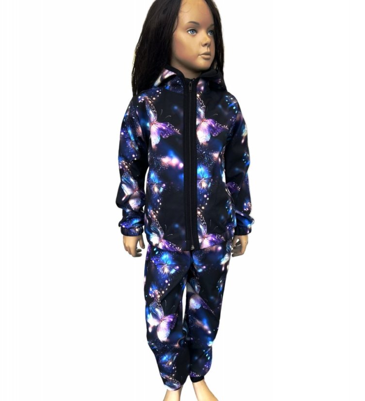 Dětská softshellová bunda NEW s fleecem, kouzelní motýlci