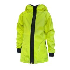 Dětská softshellová bunda s fleecem elastická, žlutá neonka