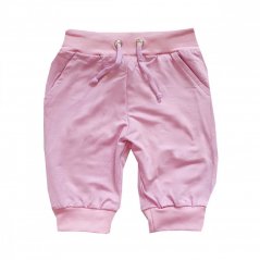 Detské 3/4 nohavice s manžetami WOW BAMBUS ružové