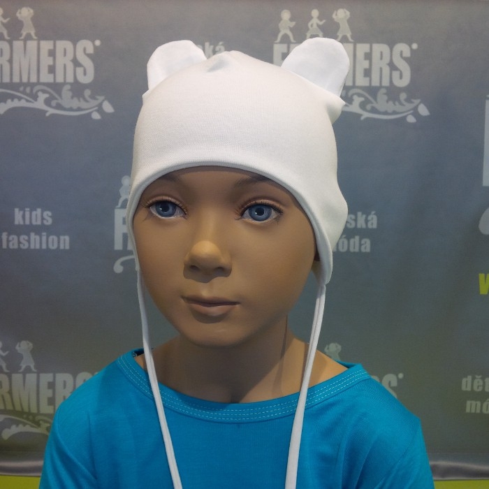 Čepice se šňůrkami bílá (Velikost 6 (obvod hlavy 54-57cm))