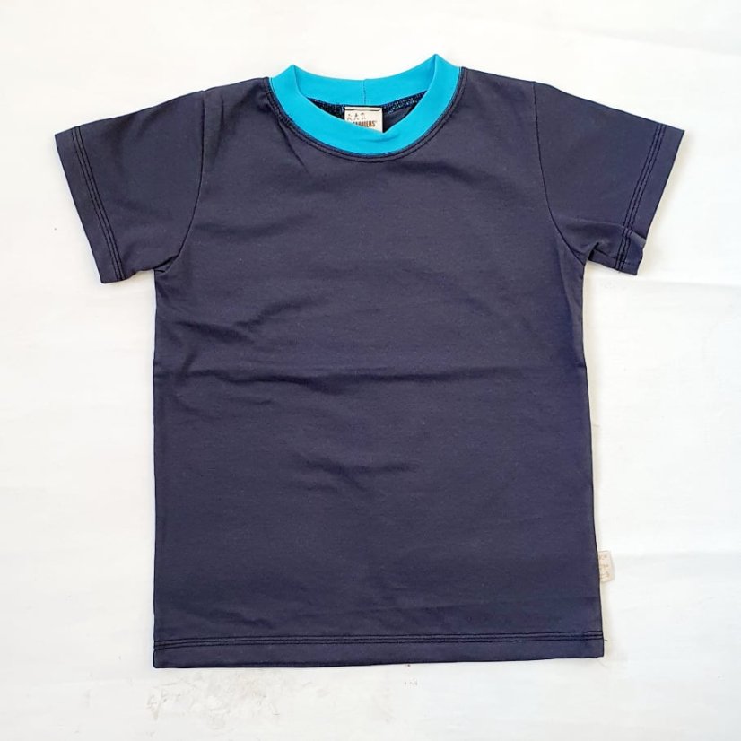 Tričko GREY-TYRKYS s krátkym rukávom