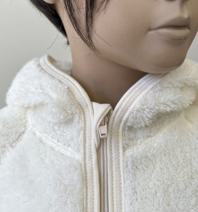 Mikina na zip FURRY NATURAL WHITE