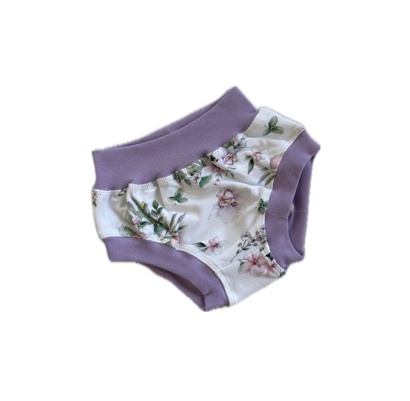 Dětské kalhotky, panda mezi kvítky