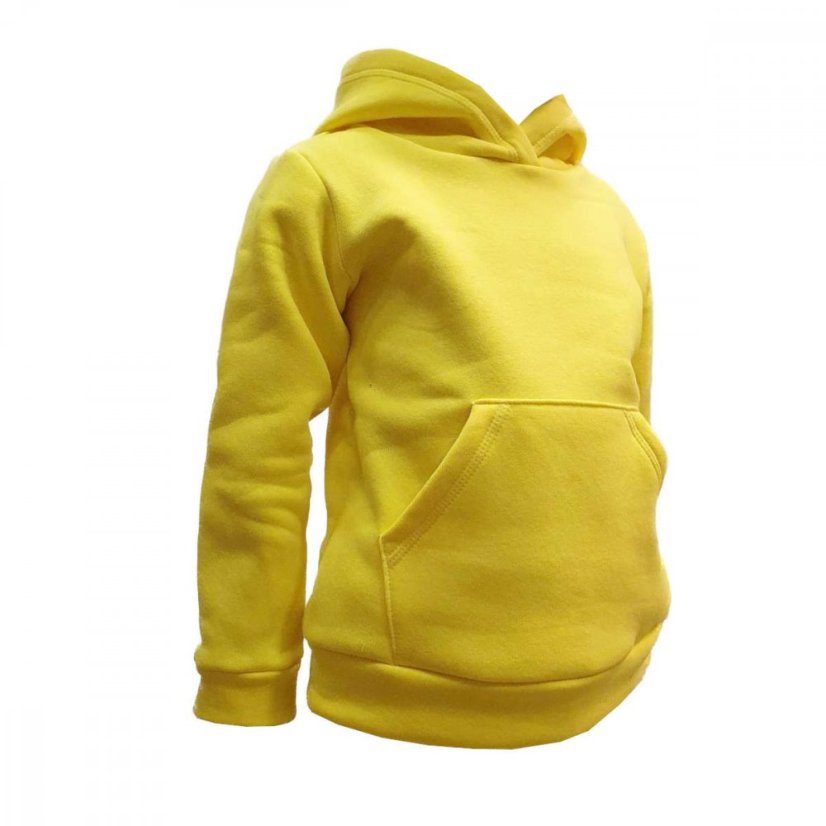 Detská mikina s kapucňou Fluffy teplá, žltá slnečnica
