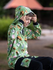 Dětská mikina s kapucí, zvířátka z kostek