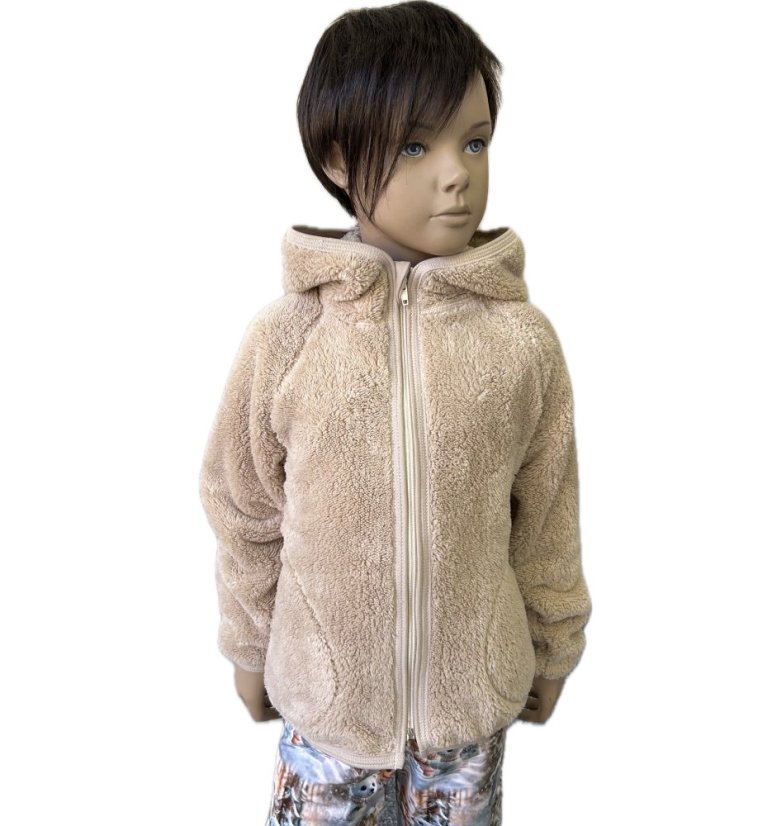 Mikina na zip FURRY CREMA