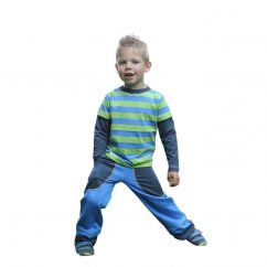 Dětské rostoucí kalhoty EARTH modrošedé (Velikost 98)