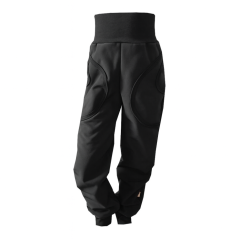 Dětské softshellové kalhoty KLASIK s fleecem elastické, černá klasika