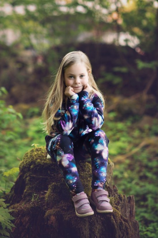 Detská tepláková súprava so zipsom, kúzelní motýliky