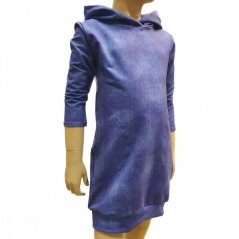 Dívčí mikinové šaty HOODY JEANS DARK BLUE
