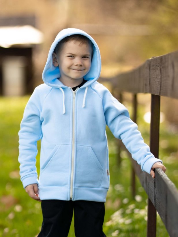 Detská mikina ZIPPER FLUFFY BABY BLUE