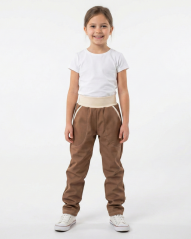 Dětské softshellové kalhoty s beránkem, hnědé kakao