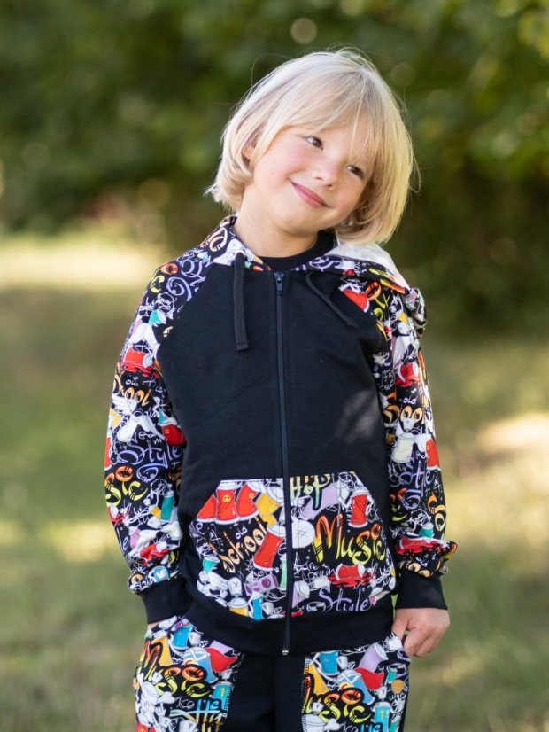 Detská mikina na zips, svět graffiti