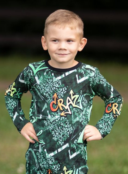 Dětské tričko BAMBUS, zelené grafity