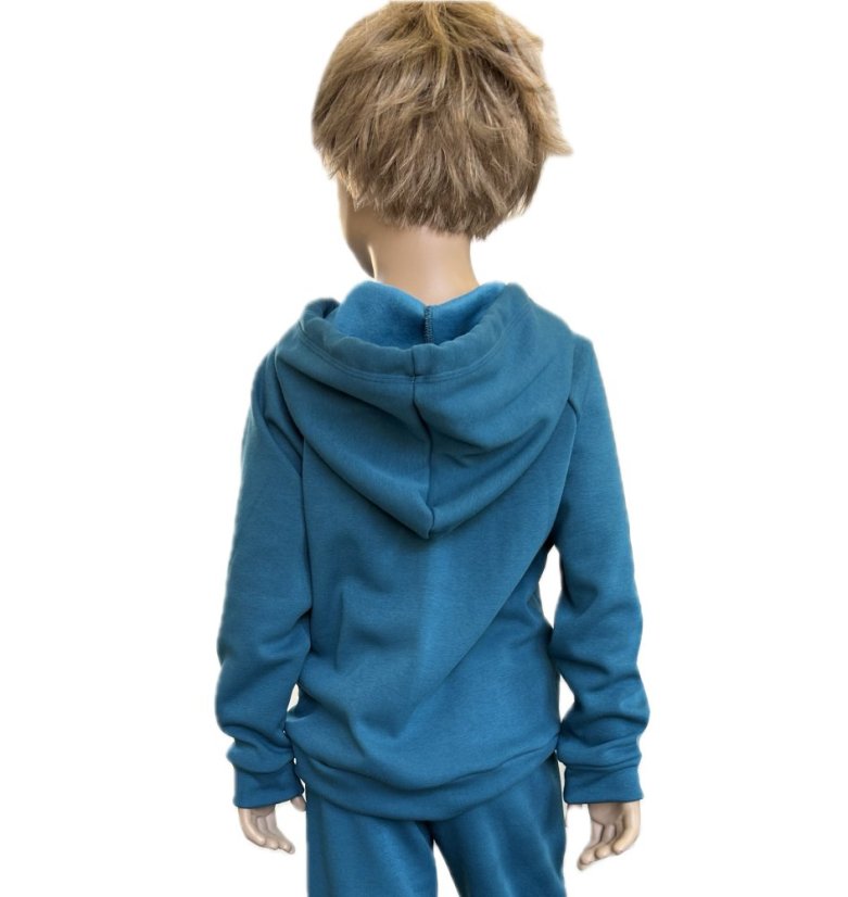 Dětská mikina teplá, modrý petrolej