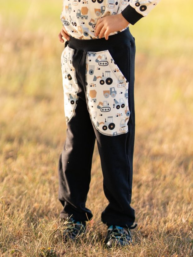 Detské tepláky, malý stavitel čierna