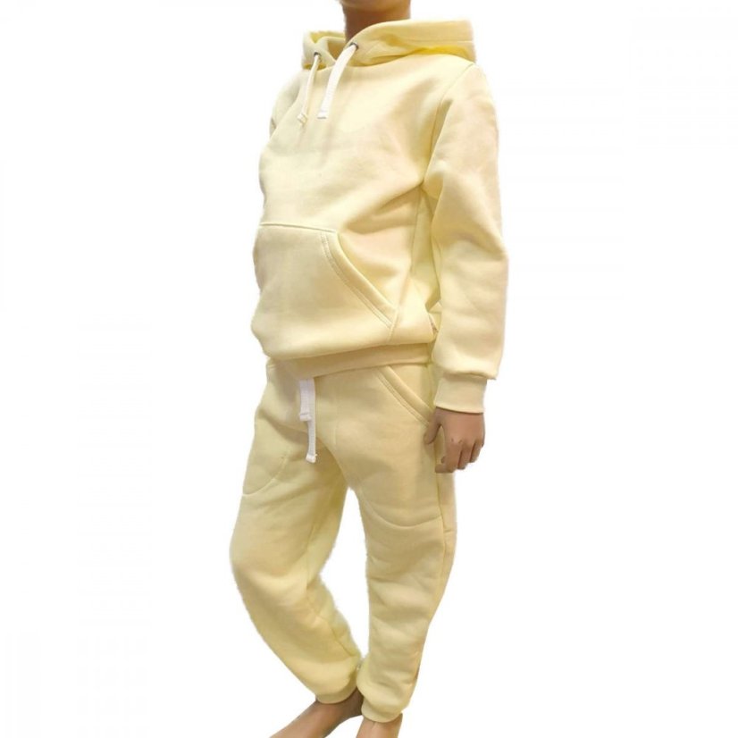 Detská mikina s kapucňou Fluffy teplá, svetlo žltá