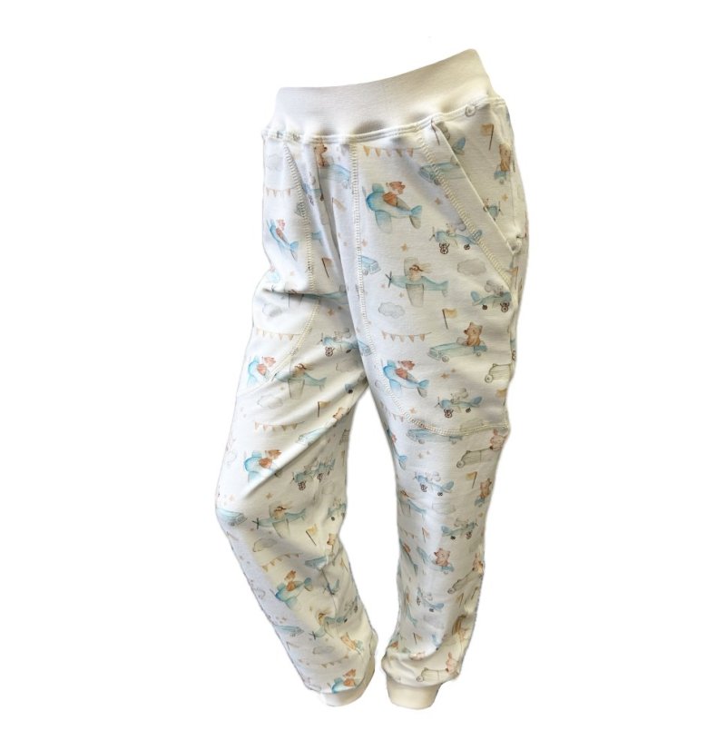 Dětské kalhoty BAMBUS, medvídci na výletě