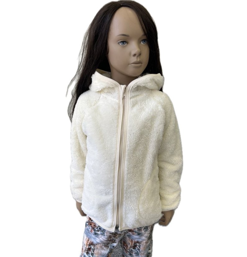 Mikina na zip FURRY NATURAL WHITE