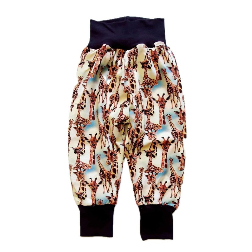 Dětské rostoucí kalhoty GROW lehké, žirafky