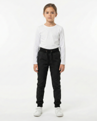 Dětské softshellové kalhoty THIN s fleecem elastické, černá klasika