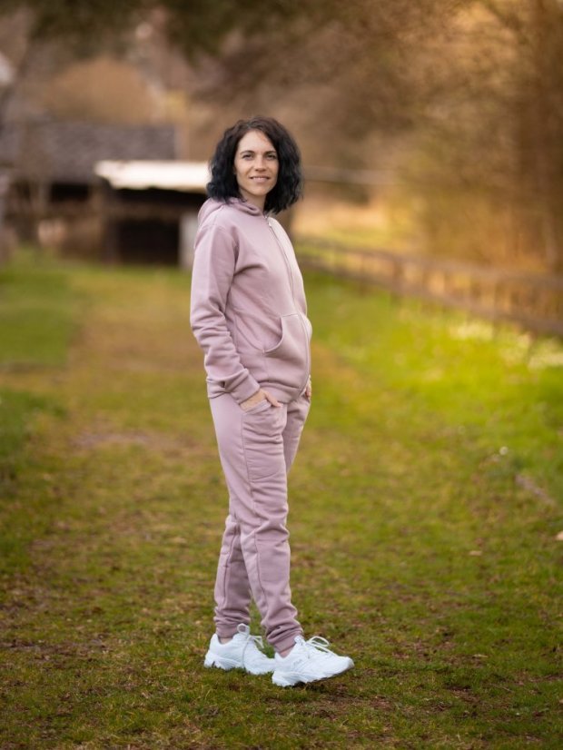 Dámské tepláky FLUFFY, starorůžová