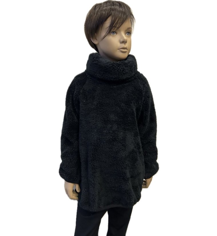 Mikina s rolákem FURRY BLACK