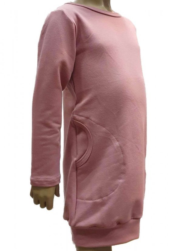 Mikinové šaty POWDER PINK