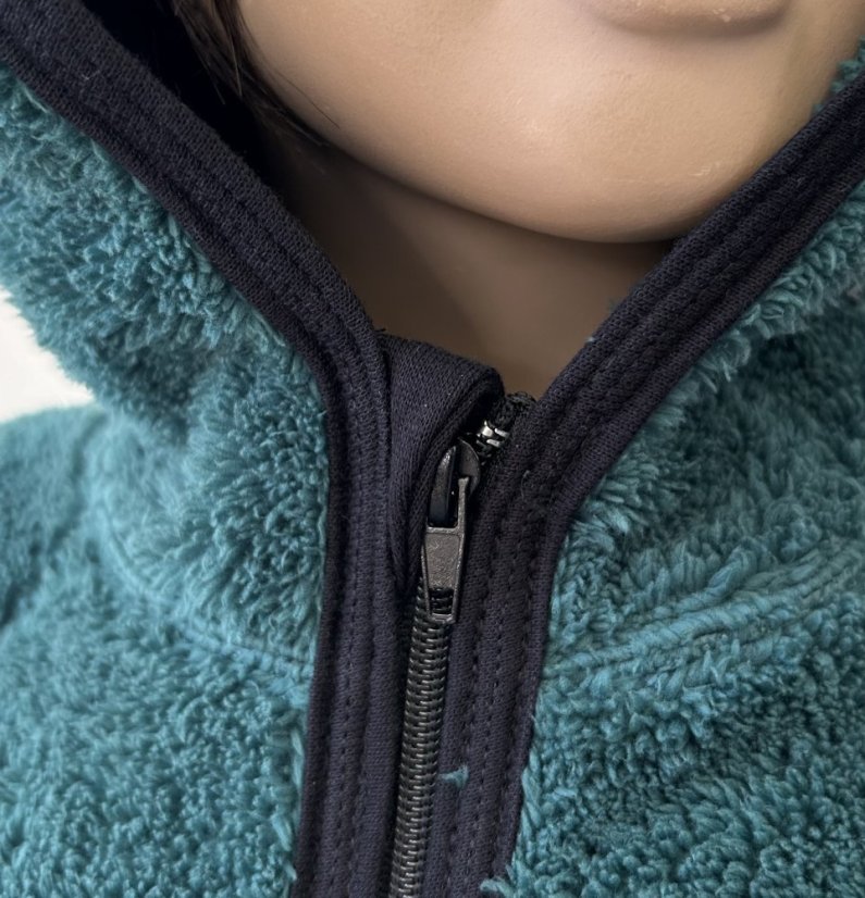 Mikina na zip FURRY DARK GREEN