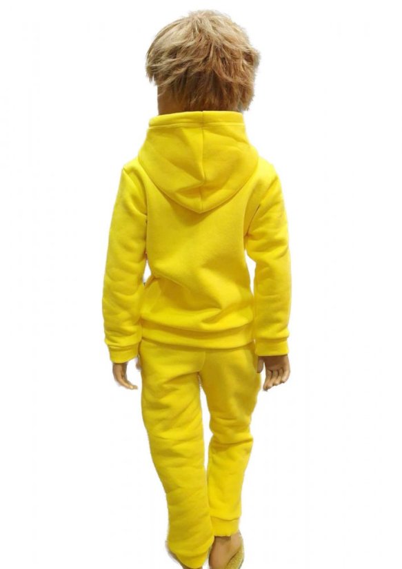 Detská mikina s kapucňou Fluffy teplá, žltá slnečnica