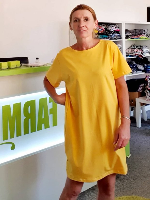 Dámske šaty OVERSIZE žlté