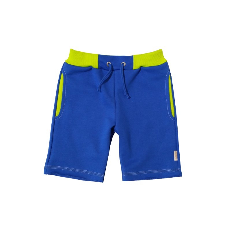 Dětské kraťasy po kolena WOW royal blue-limet (Velikost 98)