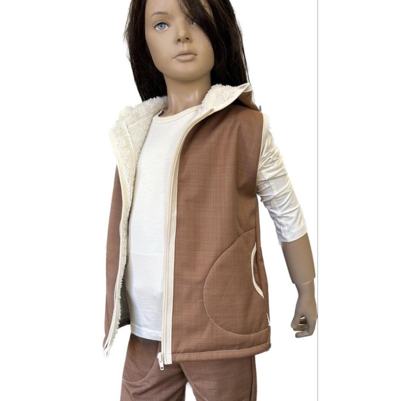 Detská softshellová vesta BARÁNEK NUTS