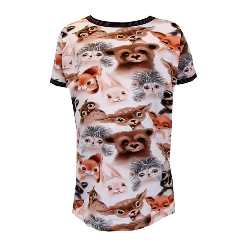 Pánské tričko, lesní zvířátka krátký rukáv