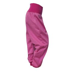 Dětské softshellové kalhoty KLASIK s fleecem elastické, růžový melír