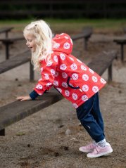 Dětské softshellové kalhoty KLASIK s fleecem, červené kotvičky modrá