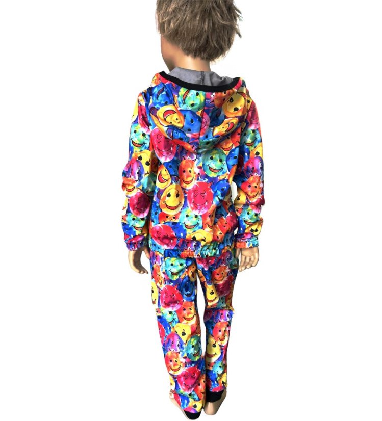 Dětská softshellová bunda NEW bez fleecu, smajlíková párty