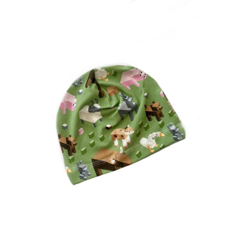 Čepice Bambus, zvířátka z kostek