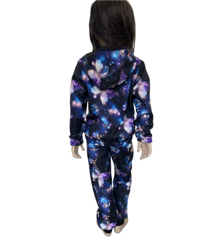 Dětská softshellová bunda NEW s fleecem, kouzelní motýlci