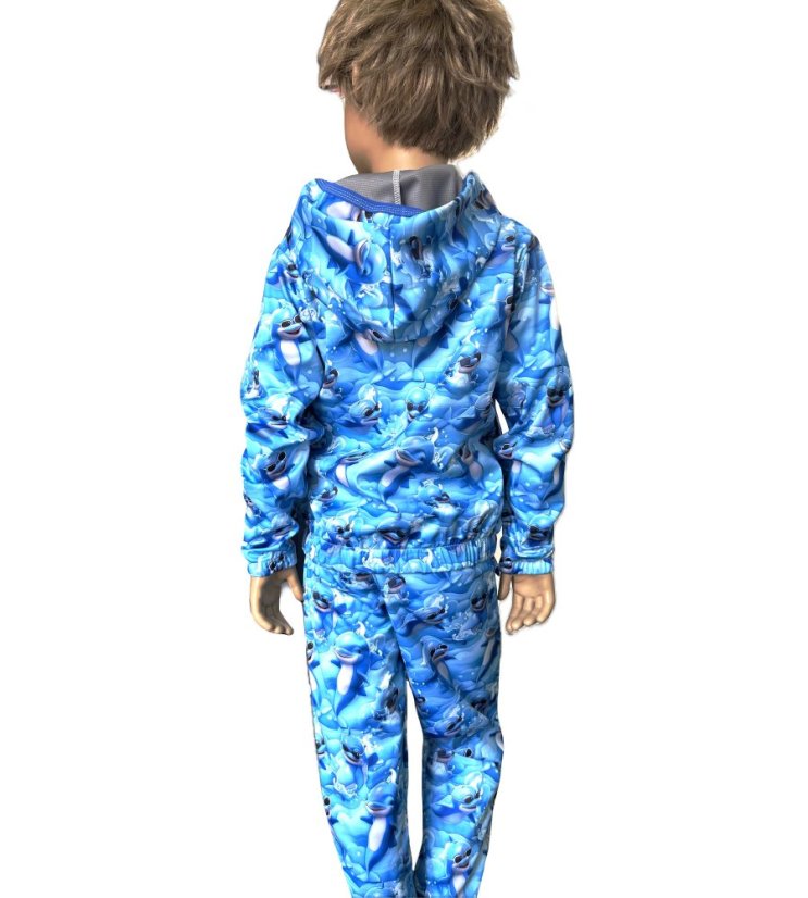 Dětská softshellová bunda NEW bez fleecu, delfínci