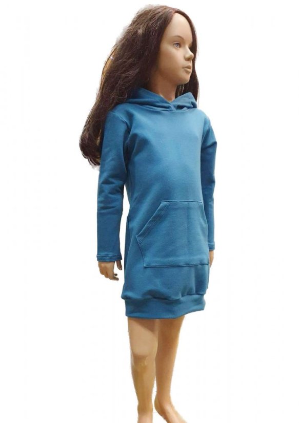 Mikinové šaty HOODY PETROL